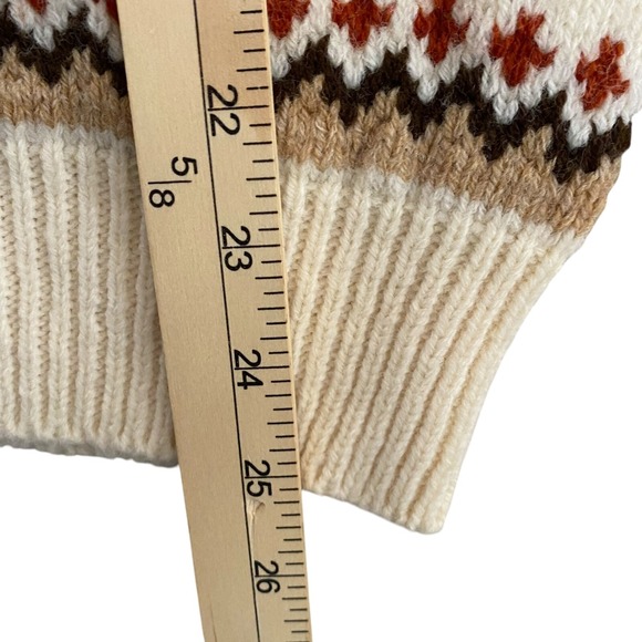 NWT VTG Jersild Nordic Fair Isle Ivory Wintuk Button Up Cardigan Sweater Size 40 - Picture 8 of 10